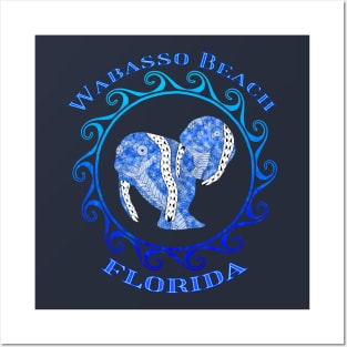 Wabasso Beach Florida Vacation Tribal Manatees Posters and Art